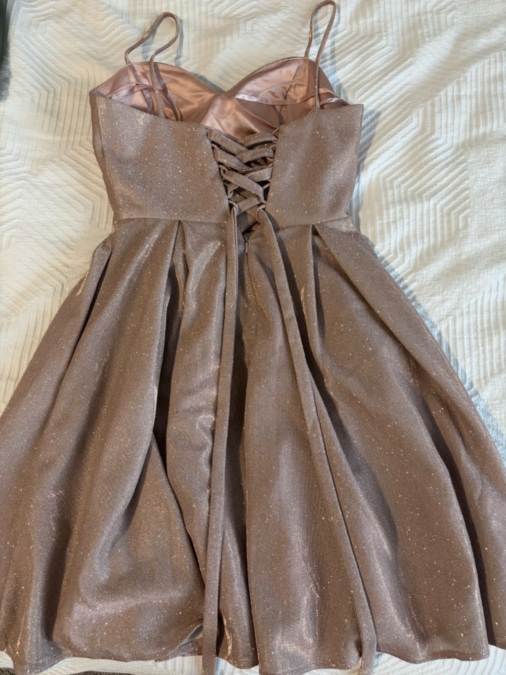 Rose Gold MayQueen Couture Mini Dress
